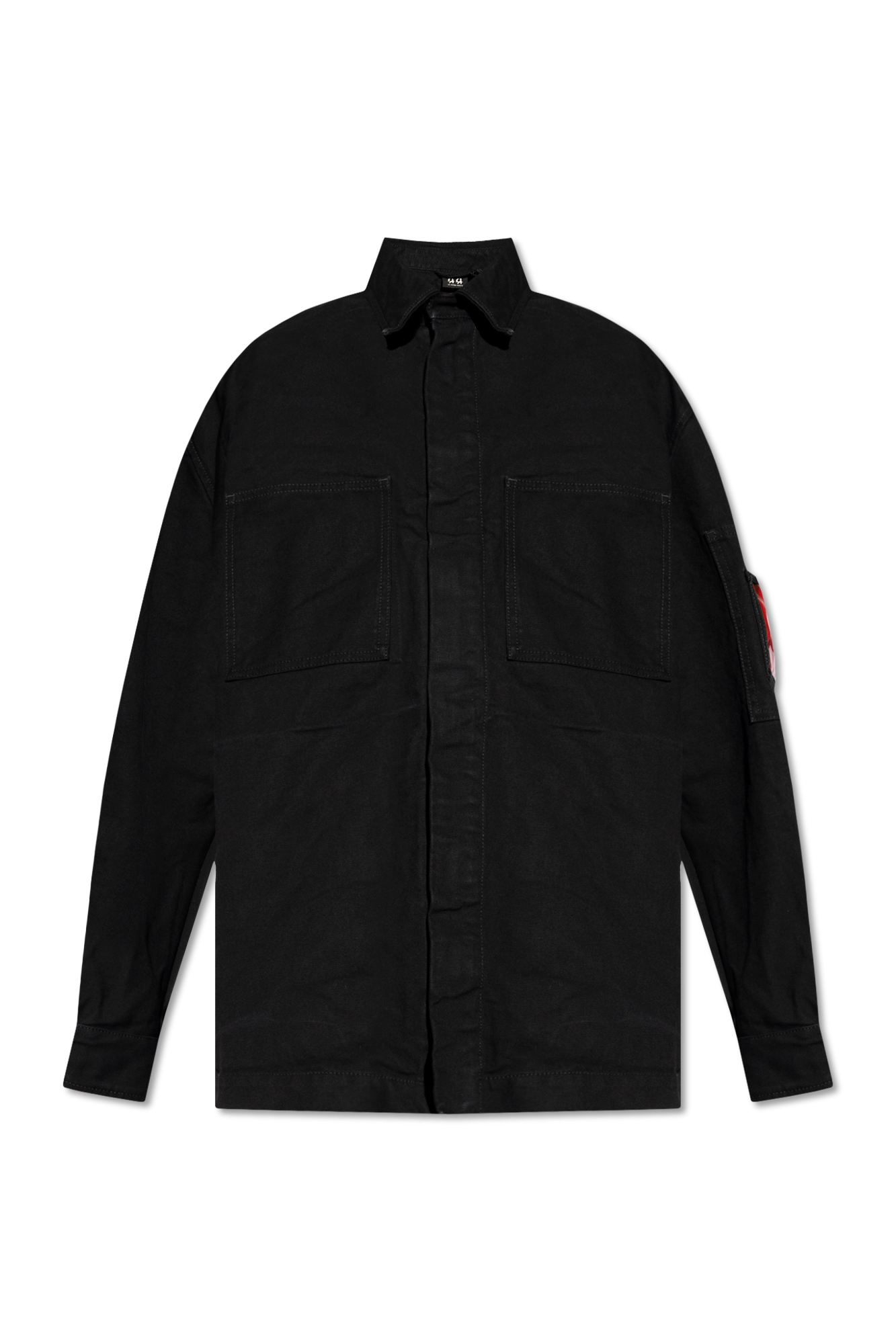 Black Denim jacket with logo 44 Label Group - One Star-logo short